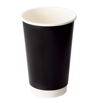 ケーピープラテック 紙コップ二重巻き　KMR-470 ブラック　20枚入×25袋（500枚）/箱