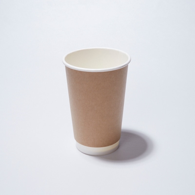 ケーピープラテック 紙コップ二重巻き　KMR-470 ナチュラル　20枚入×25袋（500枚）/箱