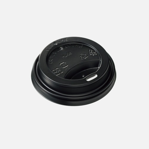 ケーピープラテック 紙コップ用フタ　プラリッド･リフト 80リッドPS 黒　50枚入×20袋（1000枚）/箱