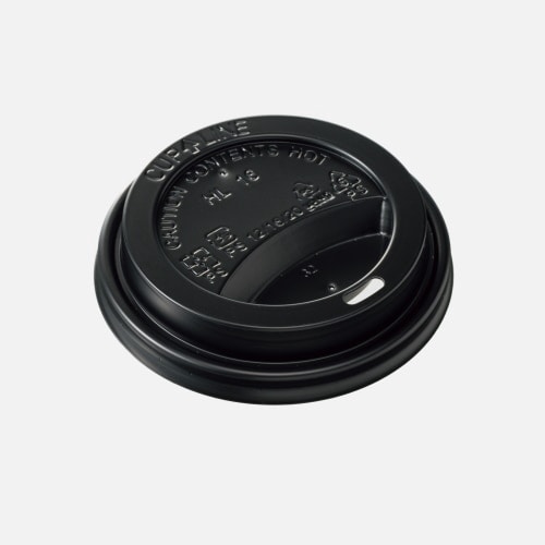 ケーピープラテック 紙コップ用フタ　プラリッド･リフト 90リッドPS 黒　50枚入×20袋（1000枚）/箱