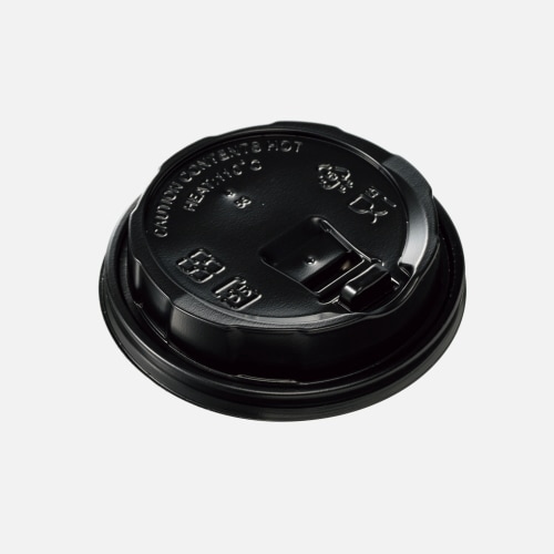 ケーピープラテック 紙コップ用フタ　プラリッド･リフト 90リッドPP 黒　50枚入×20袋（1000枚）/箱