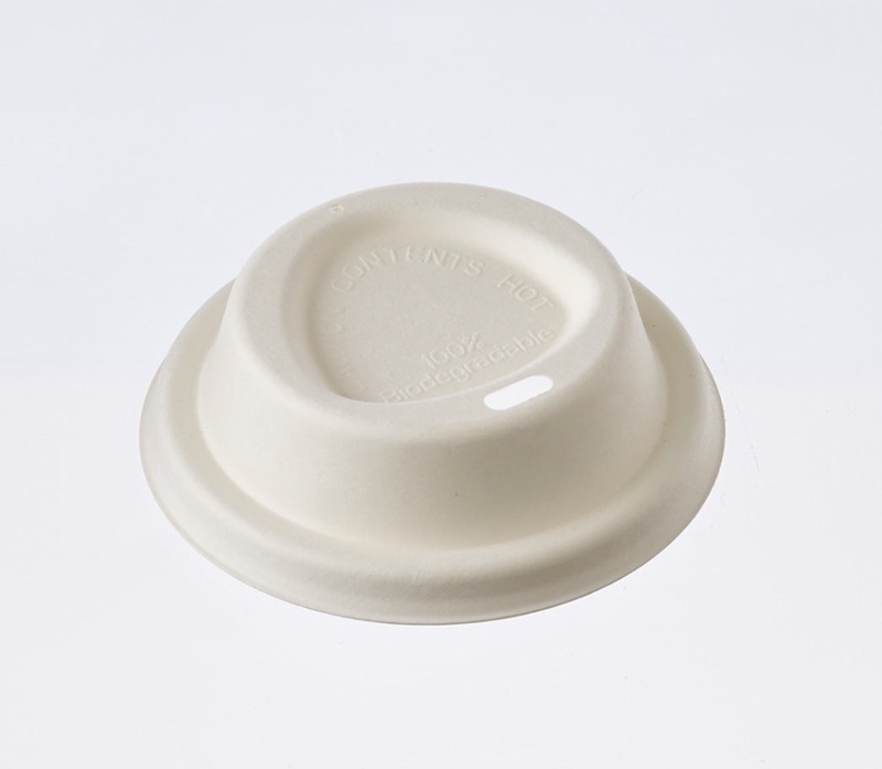 ケーピープラテック 紙コップ用フタ　80バガスリッド高フタ ホワイト　50枚入×20袋（1000枚）/箱