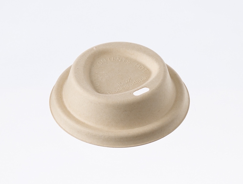 ケーピープラテック 紙コップ用フタ　80バガスリッド高フタ ナチュラル　50枚入×20袋（1000枚）/箱