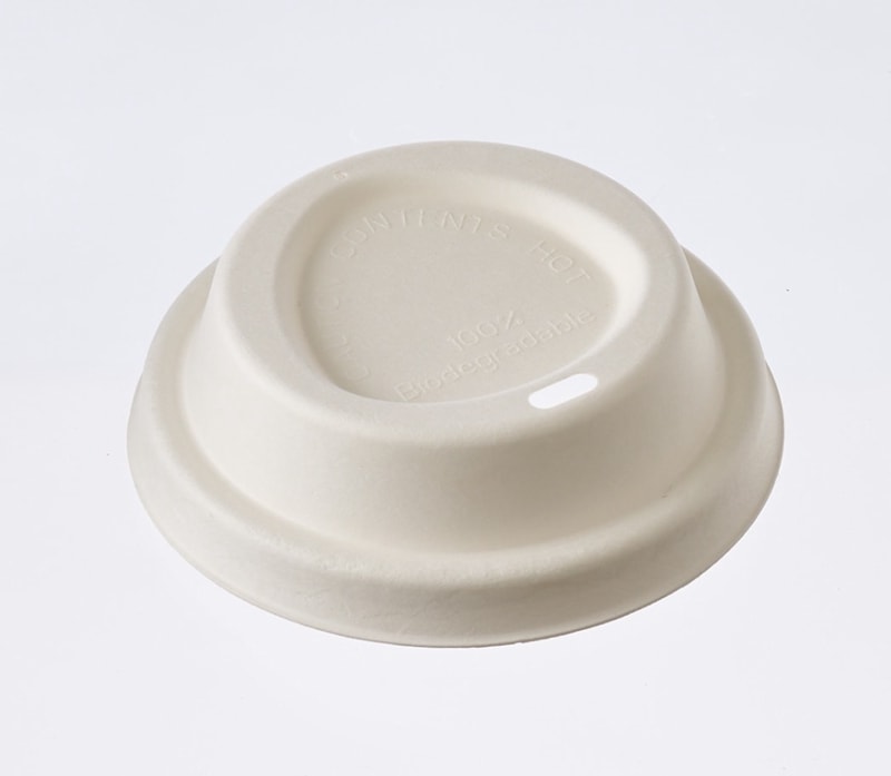 ケーピープラテック 紙コップ用フタ　90バガスリッド高フタ ホワイト　50枚入×20袋（1000枚）/箱