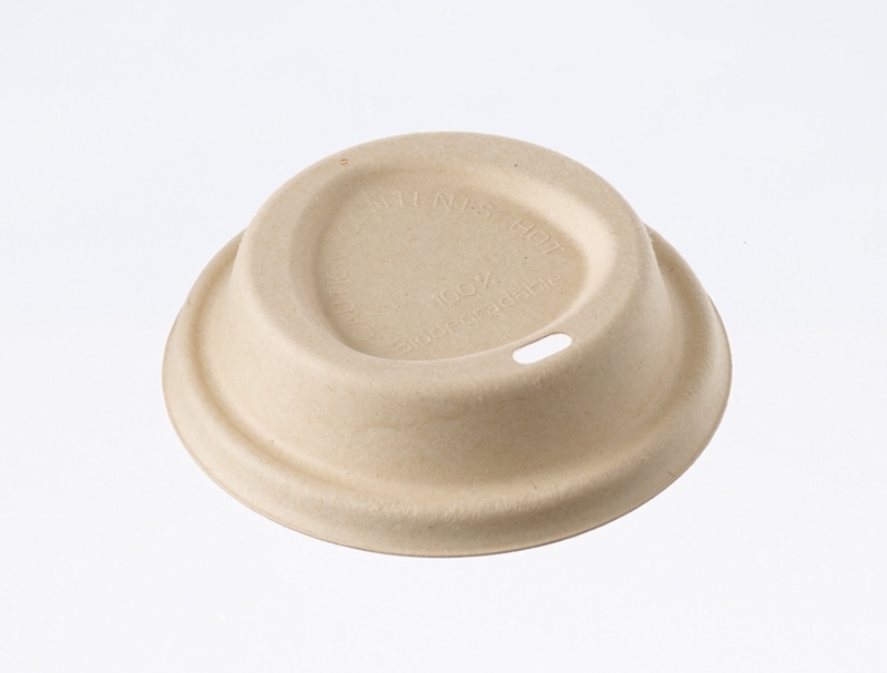 ケーピープラテック 紙コップ用フタ　90バガスリッド高フタ ナチュラル　50枚入×20袋（1000枚）/箱