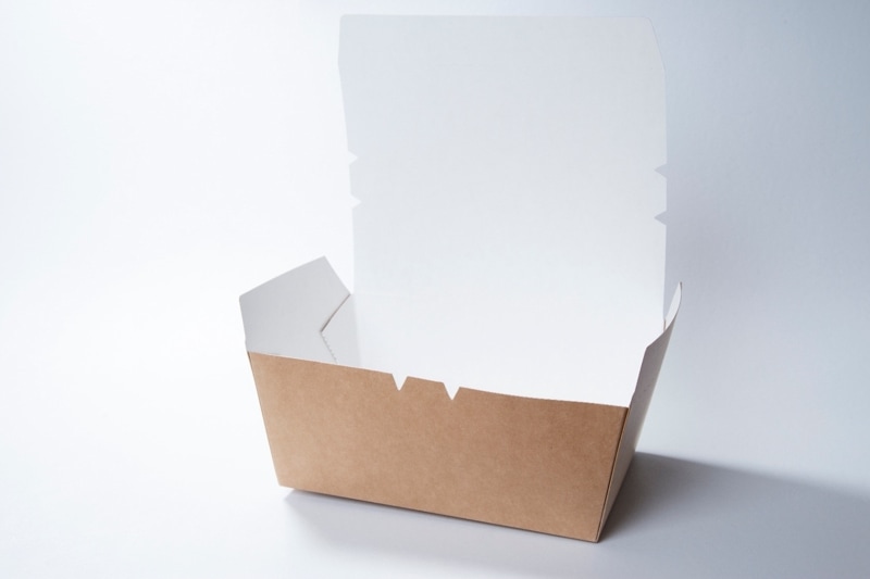 ケーピープラテック 紙フードボックス　KLPボックス4 ナチュラルPP　40枚入×4袋（160枚）/箱