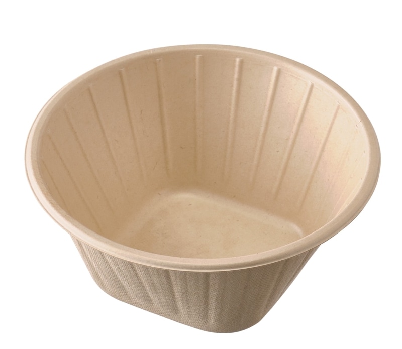 ケーピープラテック 紙容器　バガスモールド　KBボウル165-850　ナチュラル　50枚入×12袋（600枚）/箱