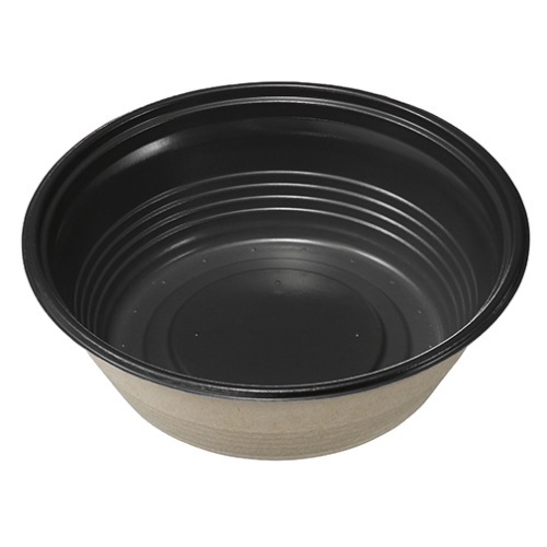 ケーピープラテック パルプモールド丼容器 KMP丼180本体 ブラック　25枚入×18袋（450枚）/箱