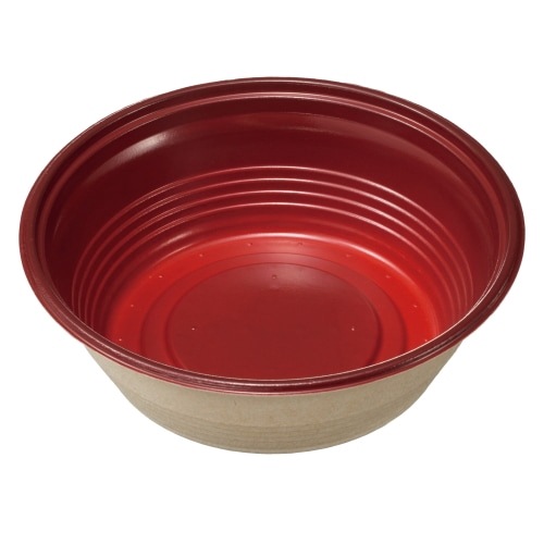 ケーピープラテック パルプモールド丼容器 KMP丼180本体 レッド　25枚入×18袋（450枚）/箱
