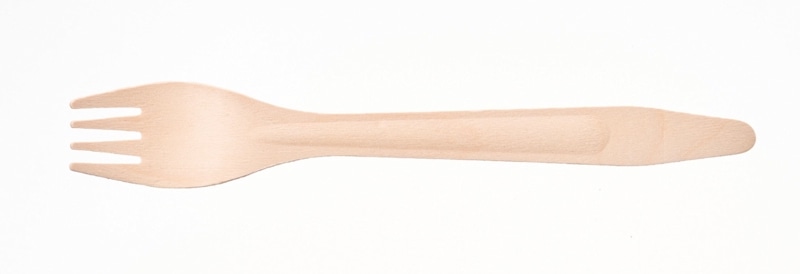 ケーピープラテック カトラリー ウッドフォーク165 単袋　100枚入×20袋（2000枚）/箱