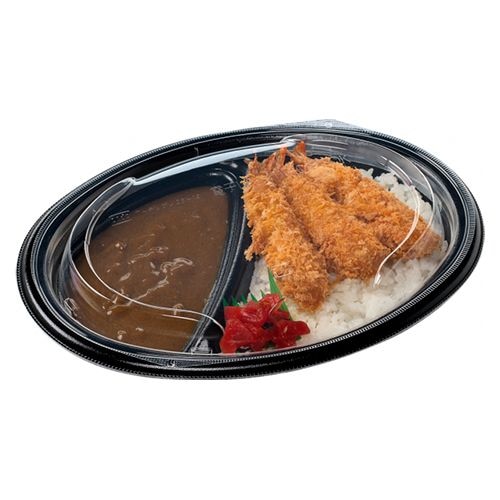 エフピコチューパ  カレー容器　MFPデリプレ 26-19-1　本体 黒　25枚入／300枚入