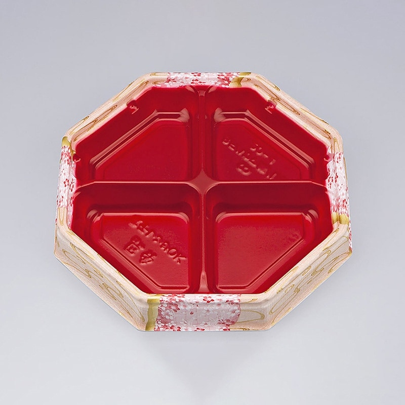 シーピー化成 米飯容器　BFハカマ集八角 20-4（N） 本体　花風月　50枚入×12袋（600枚）/箱