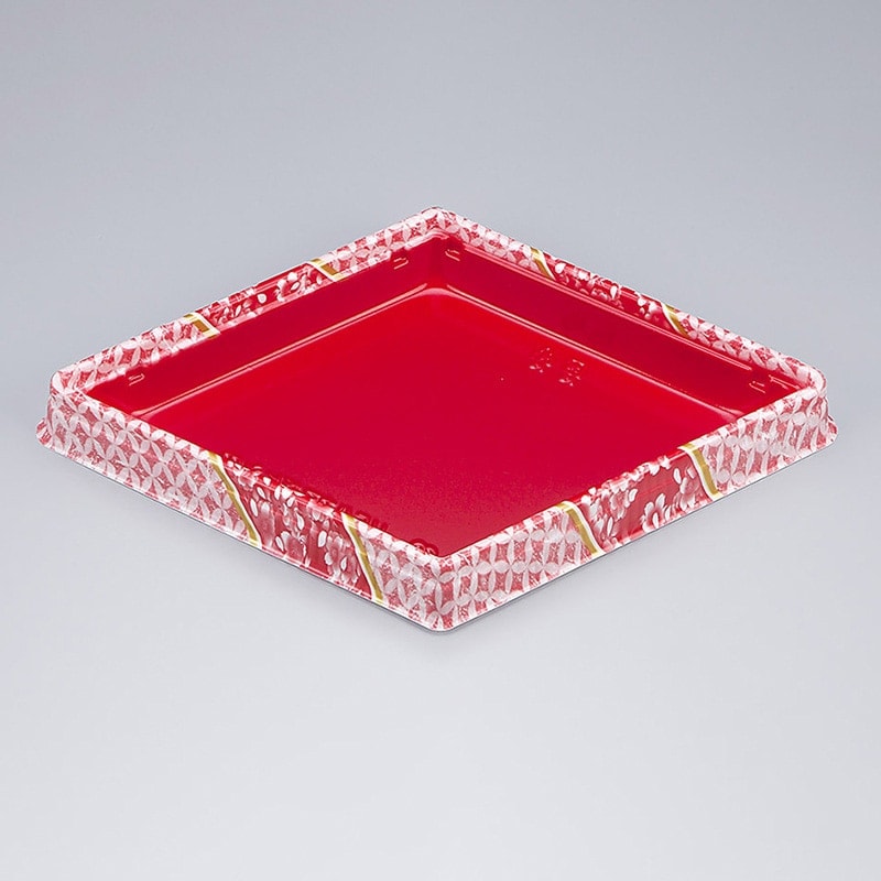 シーピー化成 惣菜容器　UFハカマ折ヒシ 本体・蓋セット 中（N） 花織　50枚入×8袋（400枚）/箱