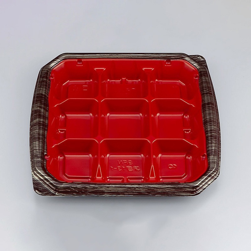 シーピー化成 弁当容器　BFN味音 13-1　本体　銀木赤／結花赤／ 結花黒　50枚入×8袋（400枚）/箱