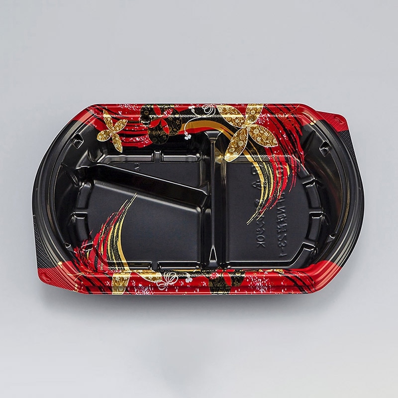 シーピー化成 弁当容器　BFN味音 23-1　本体　結花黒／春茜／銀木赤／結花赤　50枚入×12袋（600枚）/箱