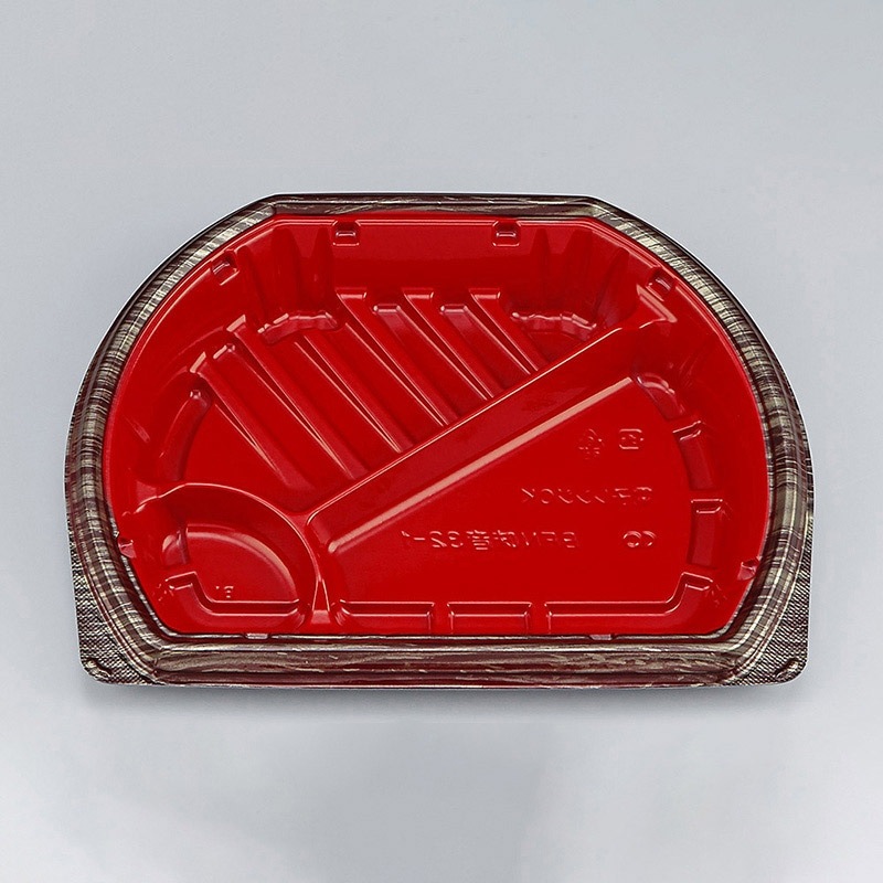 シーピー化成 弁当容器　BFN味音 32-1　本体　銀木赤／結花赤／結花黒　50枚入×12袋（600枚）/箱