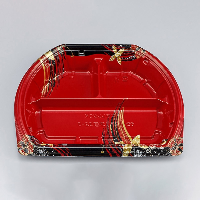 シーピー化成 弁当容器　BFN味音 32-3　本体　結花赤／結花黒　50枚入×12袋（600枚）/箱