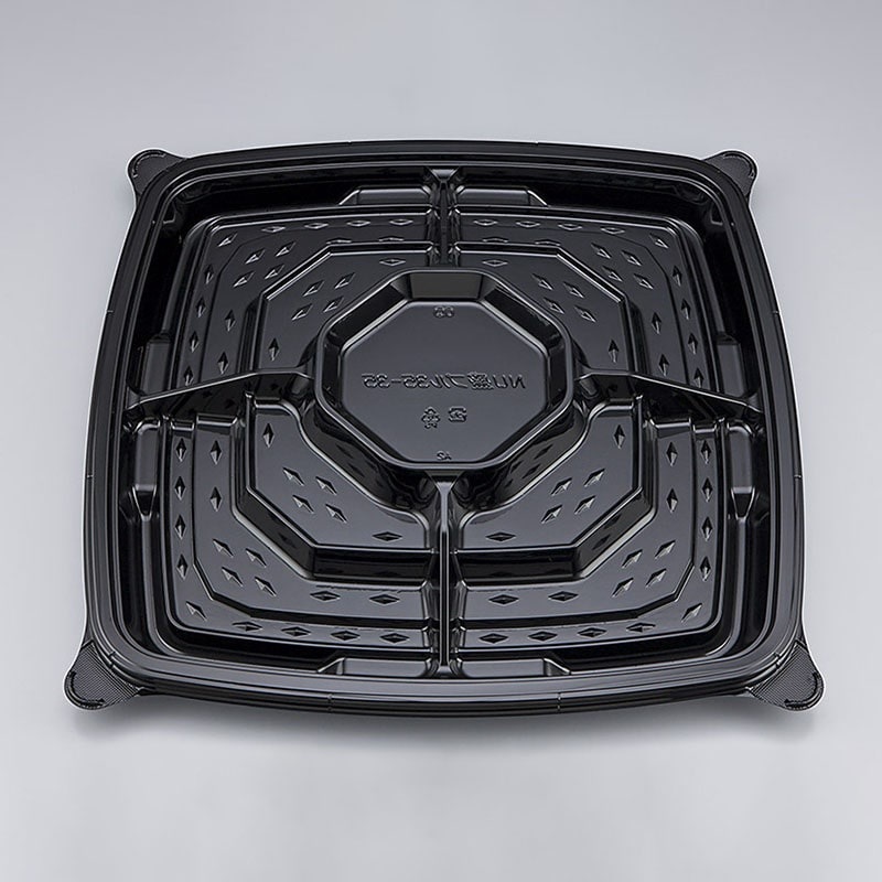 シーピー化成 オードブル容器　NU盛ブル 35-35　本体　黒　10枚×12袋（120枚）/箱