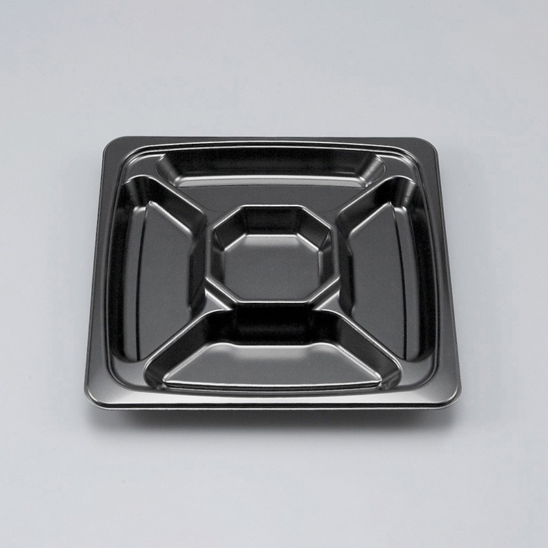 シーピー化成 オードブル容器　SFオードブル角 20 　本体　黒　10枚×32袋（320枚）/箱