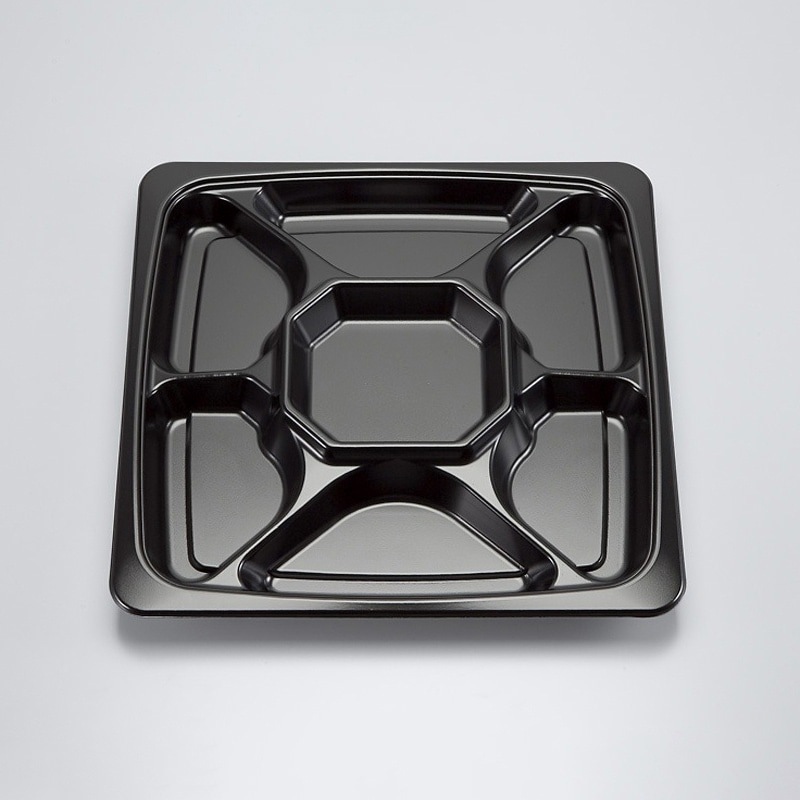 シーピー化成 オードブル容器　SFオードブル角 30　本体　黒　10枚×24袋（240枚）/箱