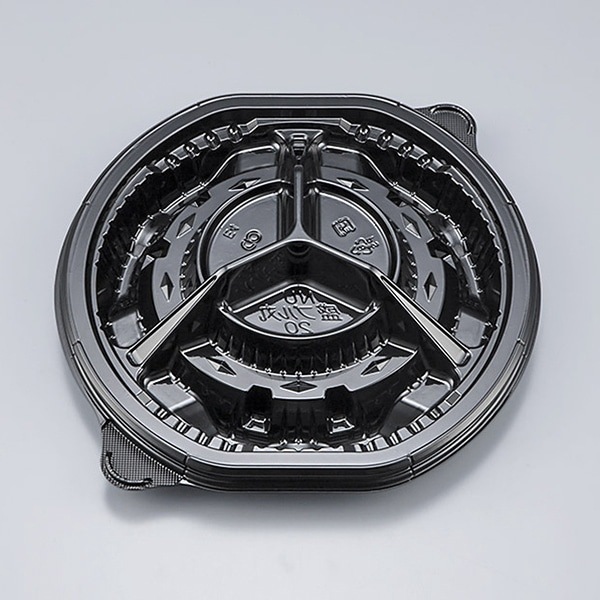 シーピー化成 オードブル容器　NU盛ブル丸 20　本体　黒　25枚×18袋（450枚）/箱