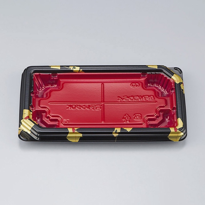 シーピー化成 米飯容器　BFNたわら 4　本体　輪島内赤／和もく赤　50枚×16袋（800枚）/箱