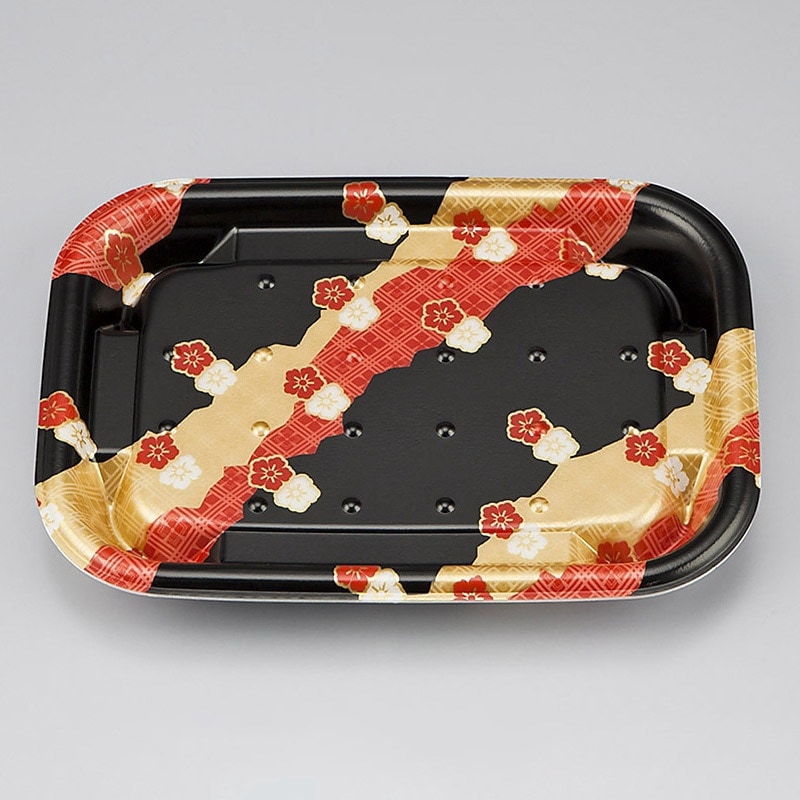 シーピー化成 米飯容器　TNえにし　本体 15　小花黒／小花紫／ともえ金／　50枚×24袋（1200枚）/箱