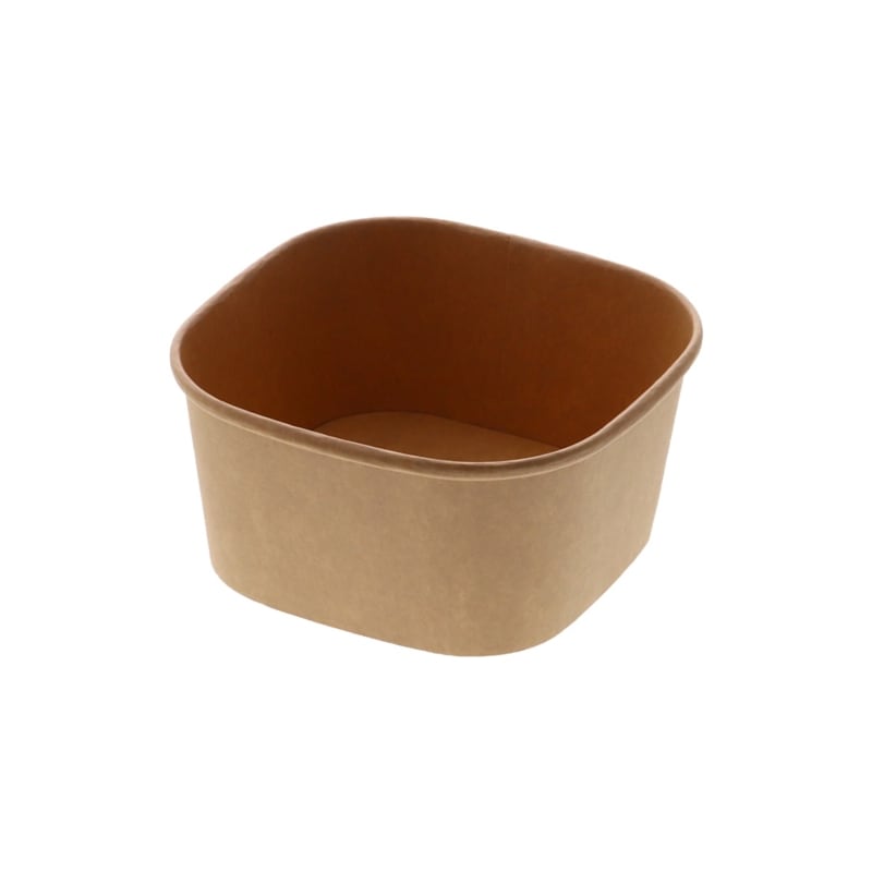 ケーピープラテック フードカップ　KMスクエア 150-1000本体 ナチュラル　50枚入×12袋（600枚）/箱