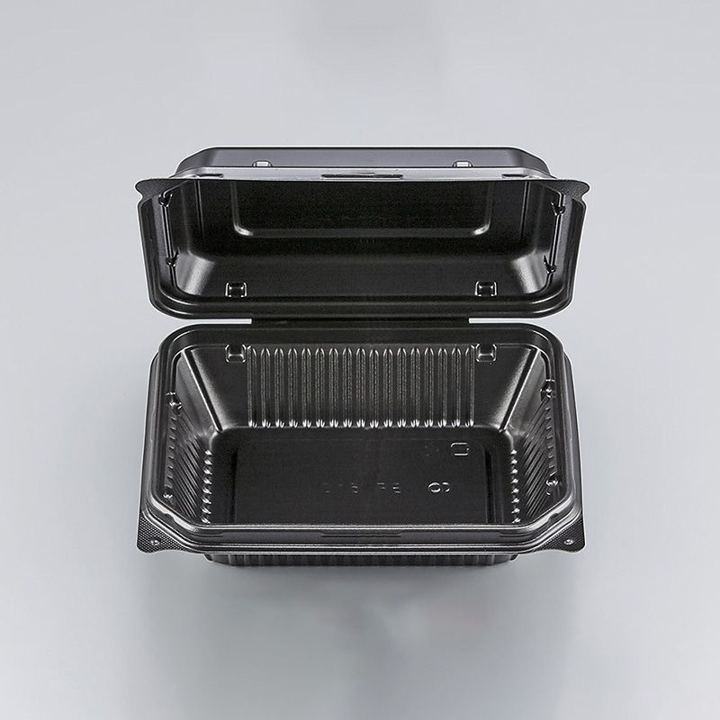 シーピー化成 折蓋弁当容器　BF-610 黒　50枚×12袋（600枚）/箱