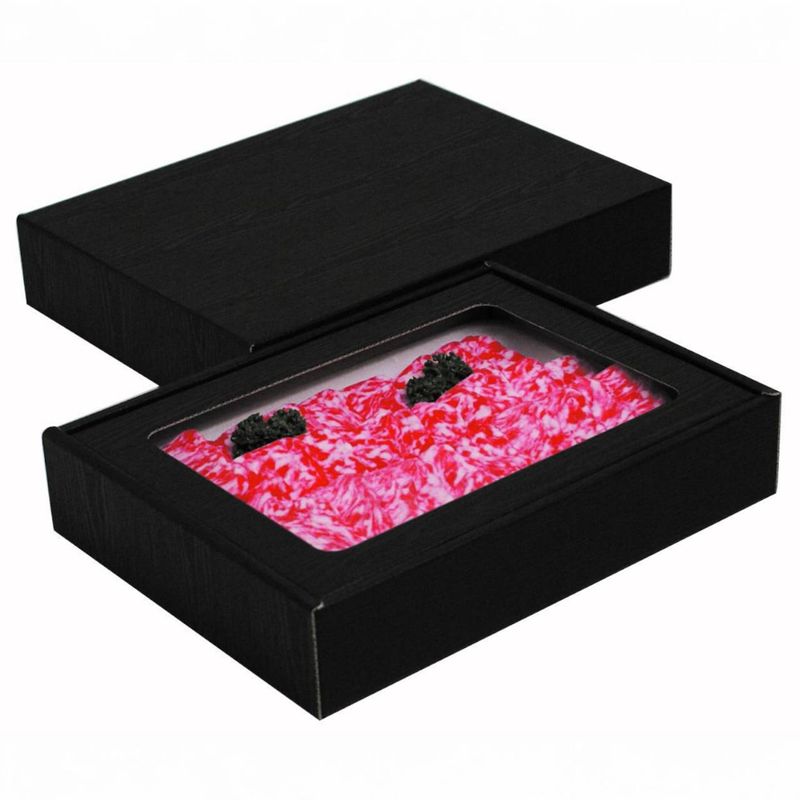 ヤマニパッケージ 精肉ギフト箱 肉箱 黒 小 FS　NK-412FS 　25個×2束（100個）/箱