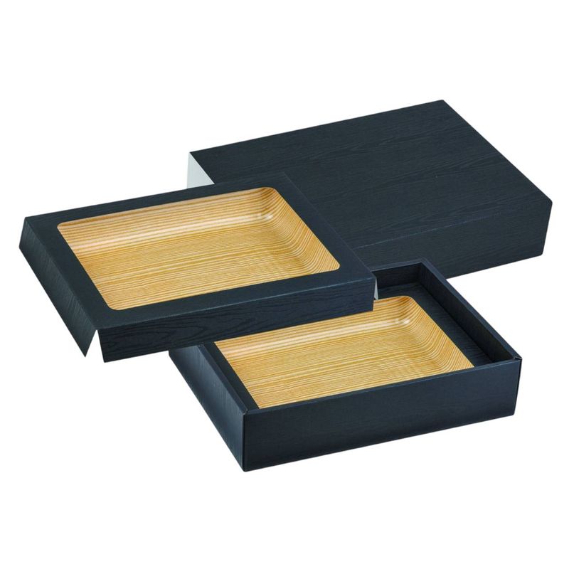 ヤマニパッケージ 精肉ギフト箱 肉箱 黒 スリーブ深口　NK-446　25個×2束（100個）/箱