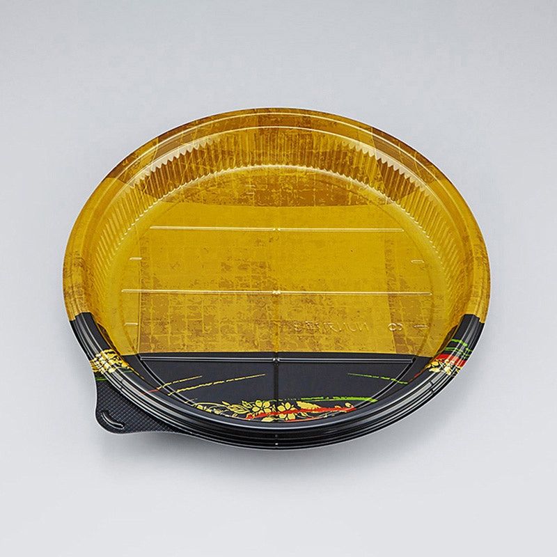 シーピー化成 寿司容器　NUN丸桶 3　本体　天佑金 ／天祐赤　10枚入×16袋（160枚）/箱