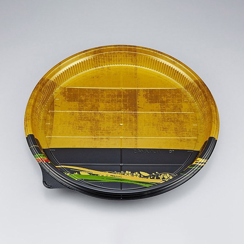 シーピー化成 寿司容器　NUN丸桶 5　本体　天佑金 ／天祐赤　10枚入×12袋（120枚）/箱