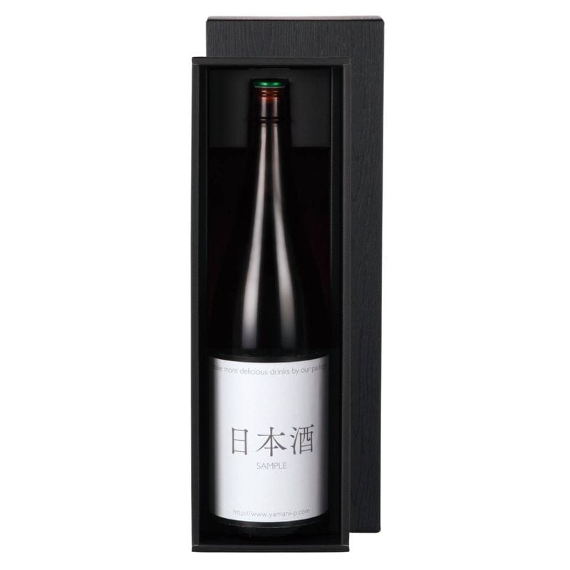 ヤマニパッケージ ギフト箱　黒木目一升瓶 1本箱 SK-1738　50枚/箱（ご注文単位1箱）