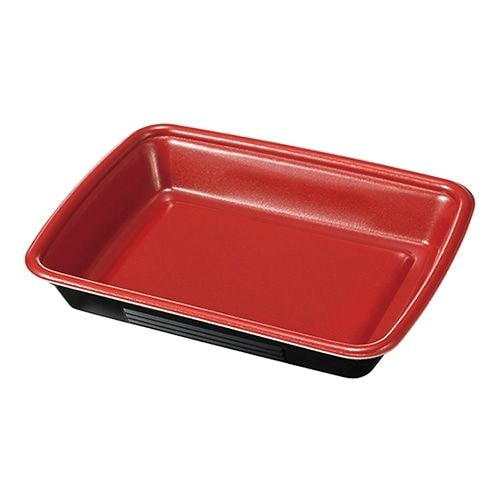 ケーピープラテック ランチ容器 Kランチ-6 本体 耐熱　赤黒／黒　50枚入×16袋（800枚）/箱
