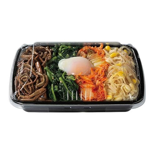 ケーピープラテック ランチ容器 Kランチ-6 本体 耐熱　赤黒／黒　50枚入×16袋（800枚）/箱