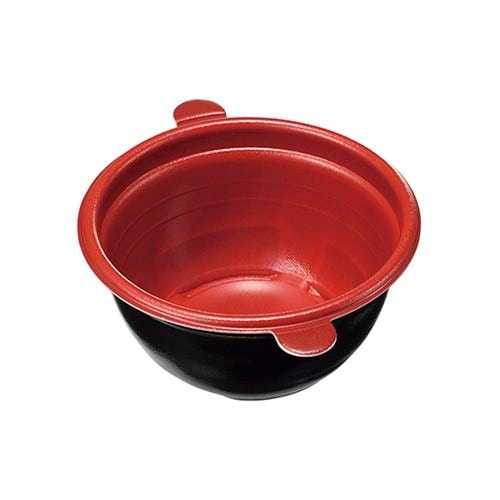 ケーピープラテック 丼容器 どんぶりＳ 本体　赤黒／黒 　50枚入×16袋（800枚）/箱