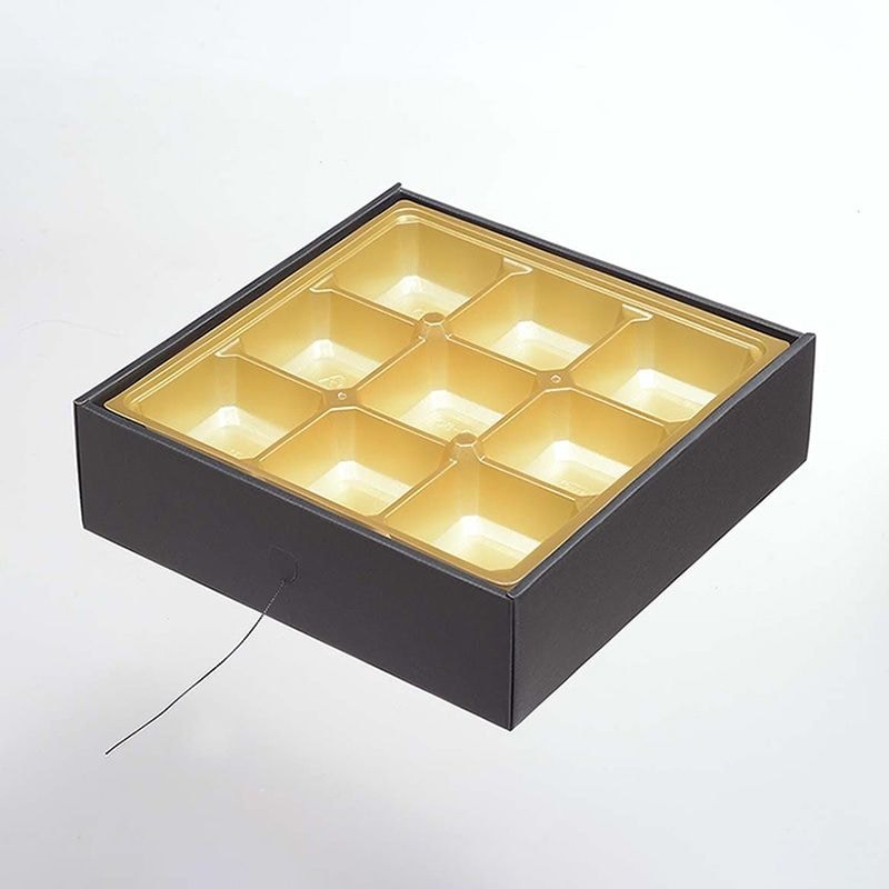 ヨシザワ 弁当容器　蒸熱BOX　大名膳 80－80D　金 KIT1　30個/箱