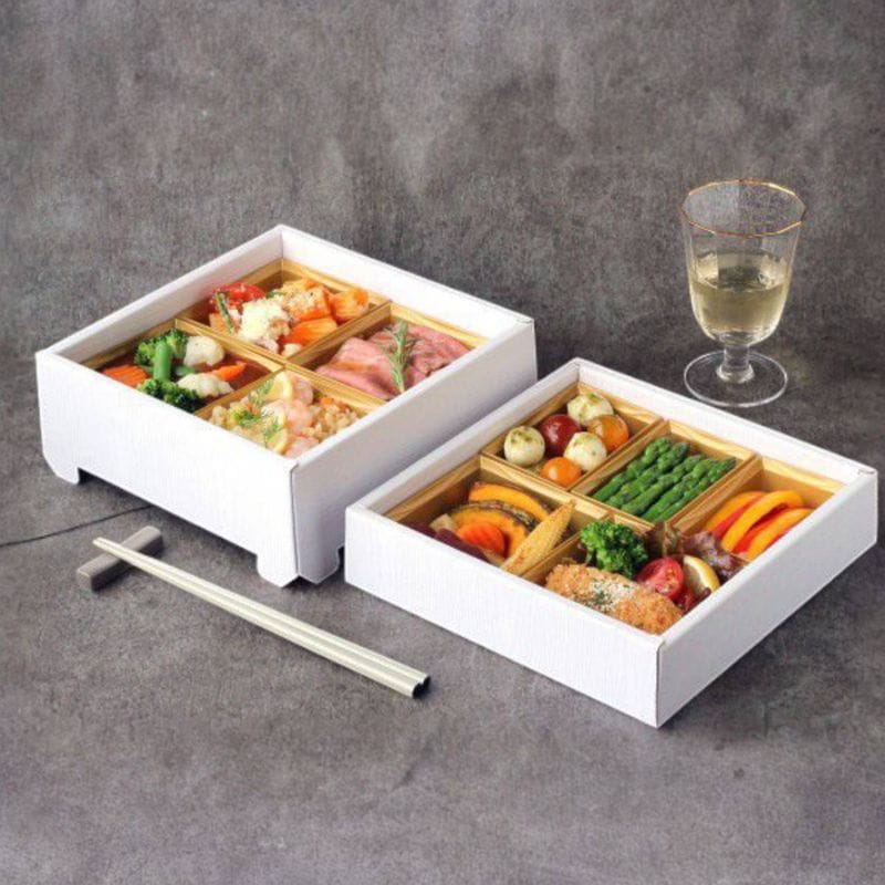 ヨシザワ 2段重　蒸熱BOX　Wヒーティング白鳥 6.5寸　30個/箱
