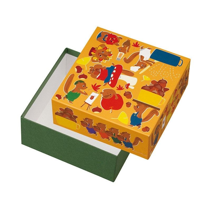 ヤマニパッケージ 貼箱 リスくんの秋 20-2279　30個/箱（ご注文単位1箱）