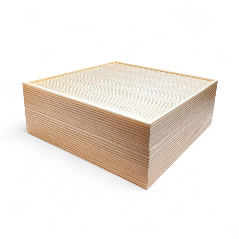 おせち重箱　7寸DEF柄 正方形（金淵付）印籠かぶせ蓋付 一段　1個