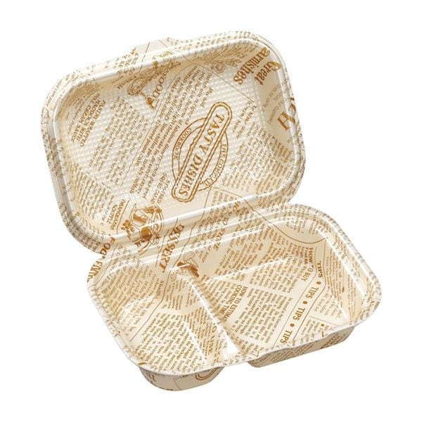 エフピコ 折蓋弁当容器　DLVボーノ 23-16-1 タイムス茶Ｗ　30枚入×6袋（180枚）/箱