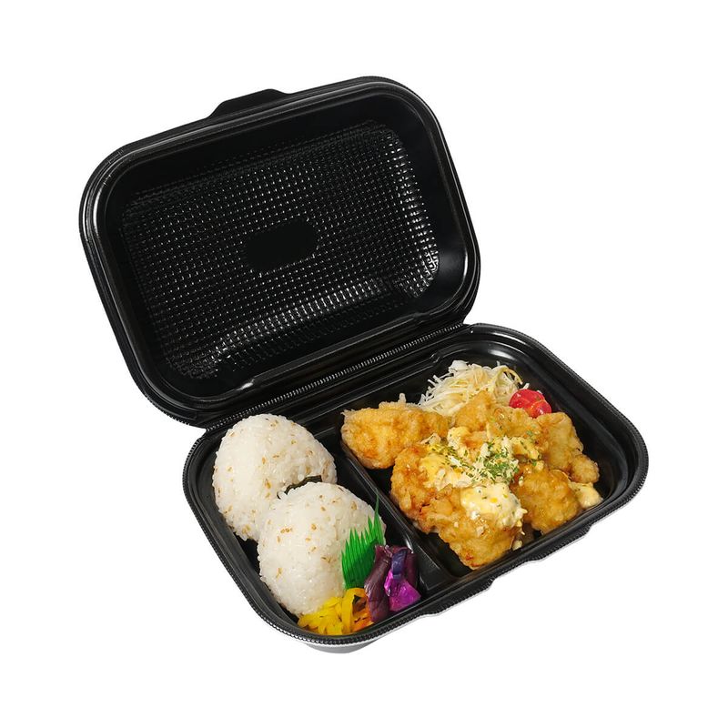 エフピコ 折蓋弁当容器　DLVボーノ 23-16-1 黒W　30枚入×6袋（180枚）/箱