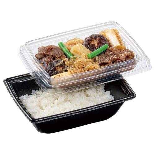 エフピコ 弁当容器　MFPドリス角 18-13（55）R　黒W　本体　30枚入×24袋（720枚）/箱