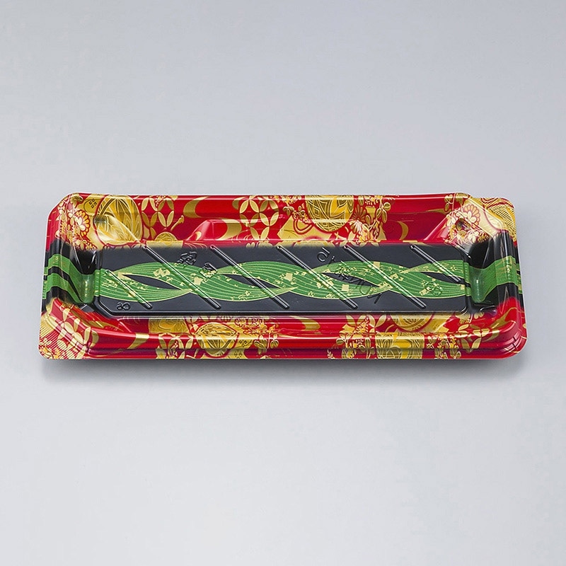 シーピー化成 寿司容器　NUN鞆 15　本体  結笹赤　50枚入×16袋（800枚）/箱