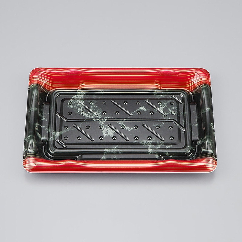 シーピー化成 寿司容器　SF港 24　本体  大理石赤　50枚入×18袋（900枚）/箱