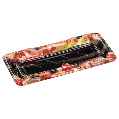 エフピコ 寿司容器　大波皿 1-5(V1)　本体  風花赤　50枚入×20袋（1000枚）/箱