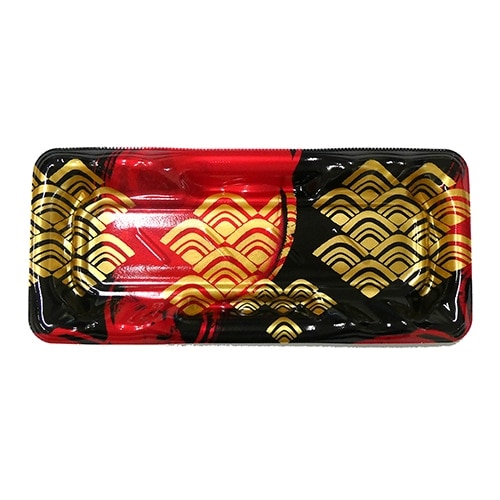 エフピコ 寿司容器　大波皿 1-5(V1)　本体   まる波赤　50枚入×20袋（1000枚）/箱