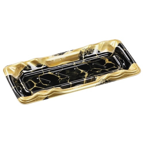 エフピコ 寿司容器　大波皿 1-5(V1)　本体   黒なぎ金　50枚入×20袋（1000枚）/箱