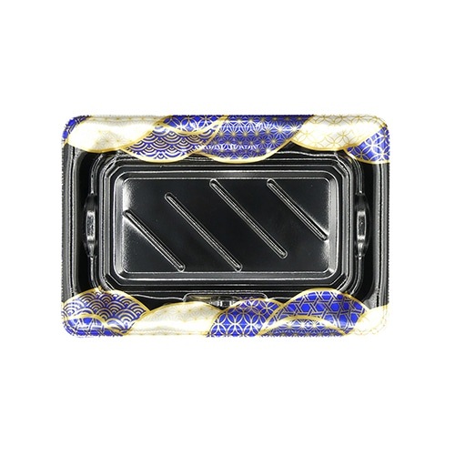 エフピコ 寿司容器　大波皿 2-4(V1)　本体  なみ穂青　50枚入×18袋（900枚）/箱